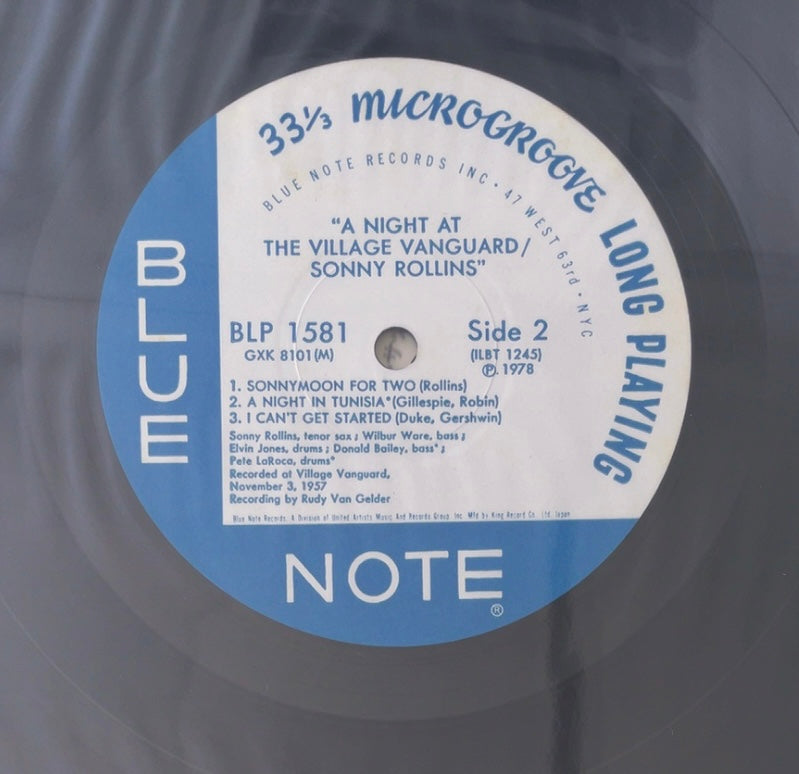 Sonny Rollins- A Night At The Village Vanguard [VINYL] (VG+/ VG-) / BLUE NOTE - JAPAN