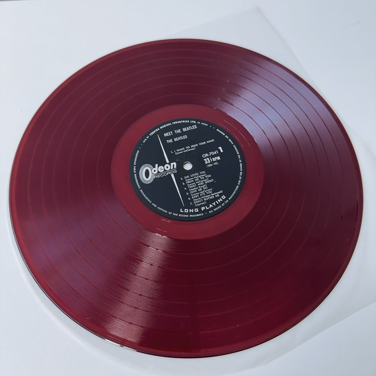 Beatles -Meet The Beatles [Red Vinyl] (VG+/VG+) /Japan (ODEON) OR-7041, 1964
