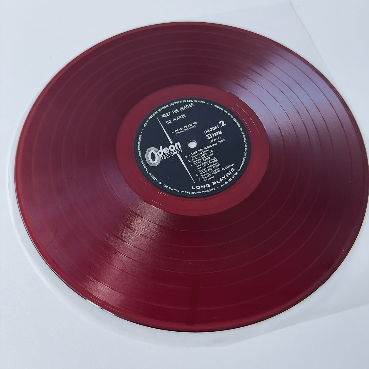 Beatles -Meet The Beatles [Red Vinyl] (VG+/VG+) /Japan (ODEON) OR-7041, 1964